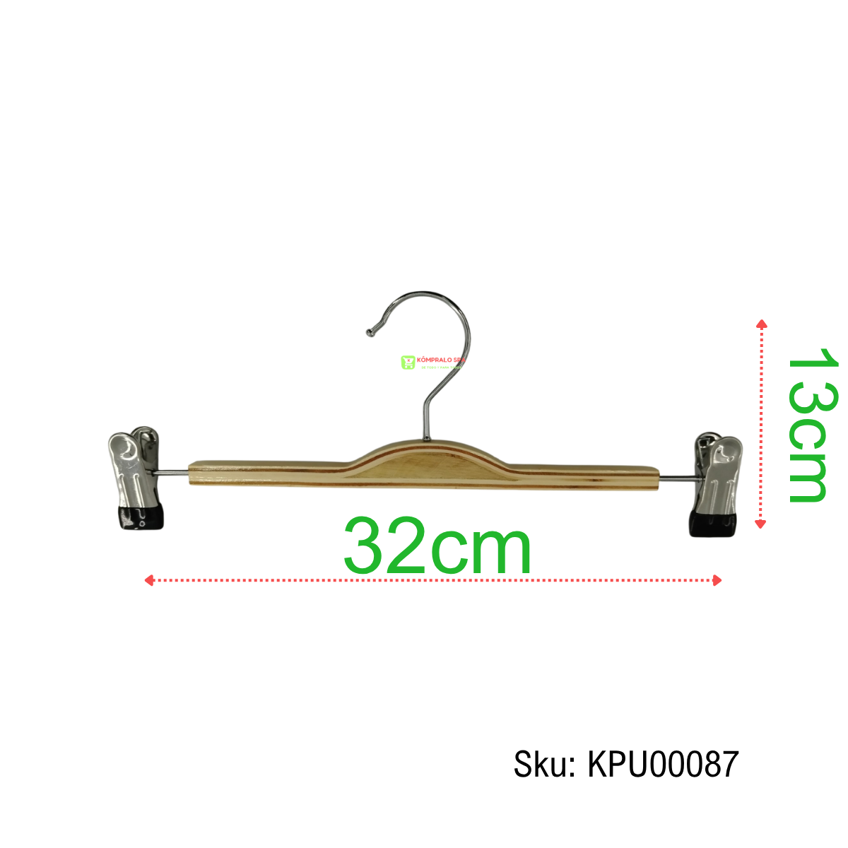 260 Colgadores De Madera Bambú Para Pantalon 32cm - Imagen 1