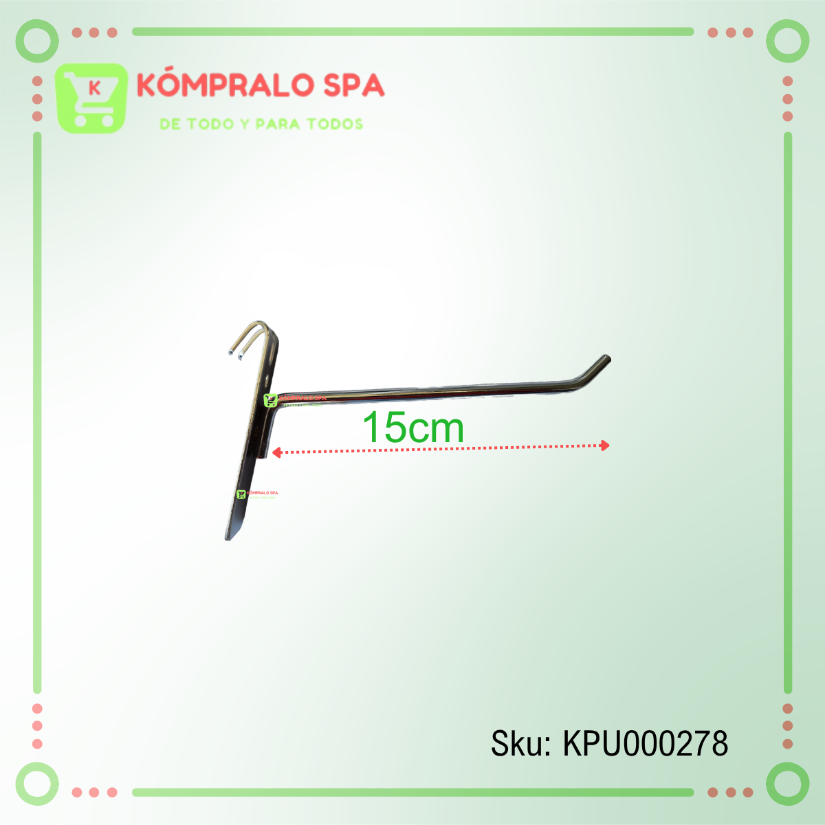 202 Gancho De Metal Para Mallas 15cm - Imagen 3