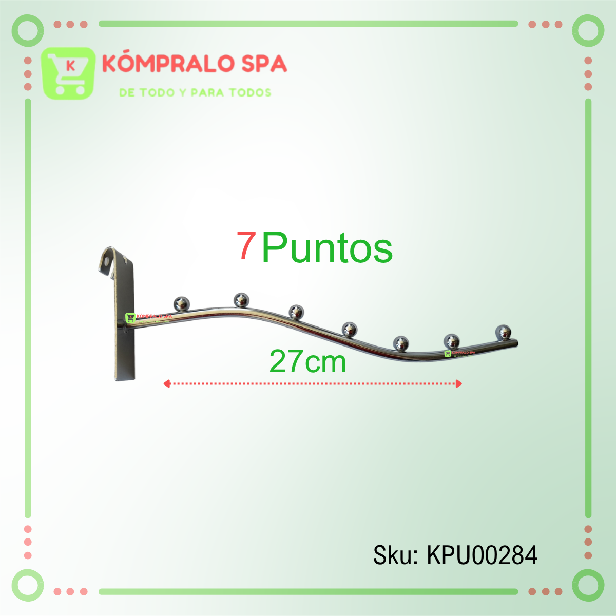 261 Gancho De Metal Para Malla 7 Puntos Cascada Blistero 27cm - Imagen 3