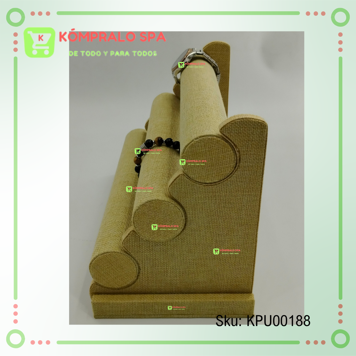 214 Exhibidor De Pulseras Relojes Crudo Tipo Saco Desmontable 3 Niveles - Imagen 3