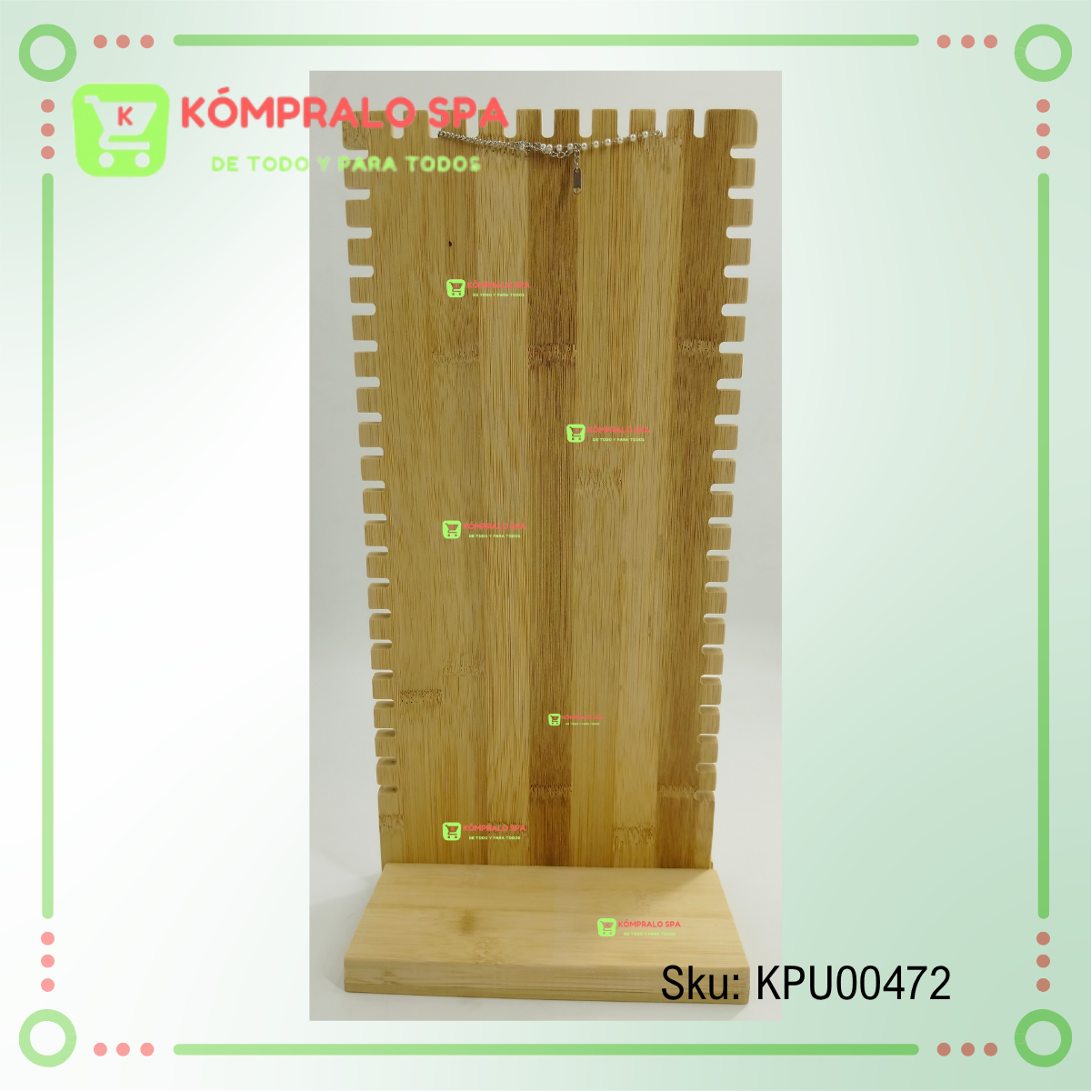 69 Exhibidor De Collar Madera 20 Niveles Terciopelo Beige 39cm ZNG - Imagen 7