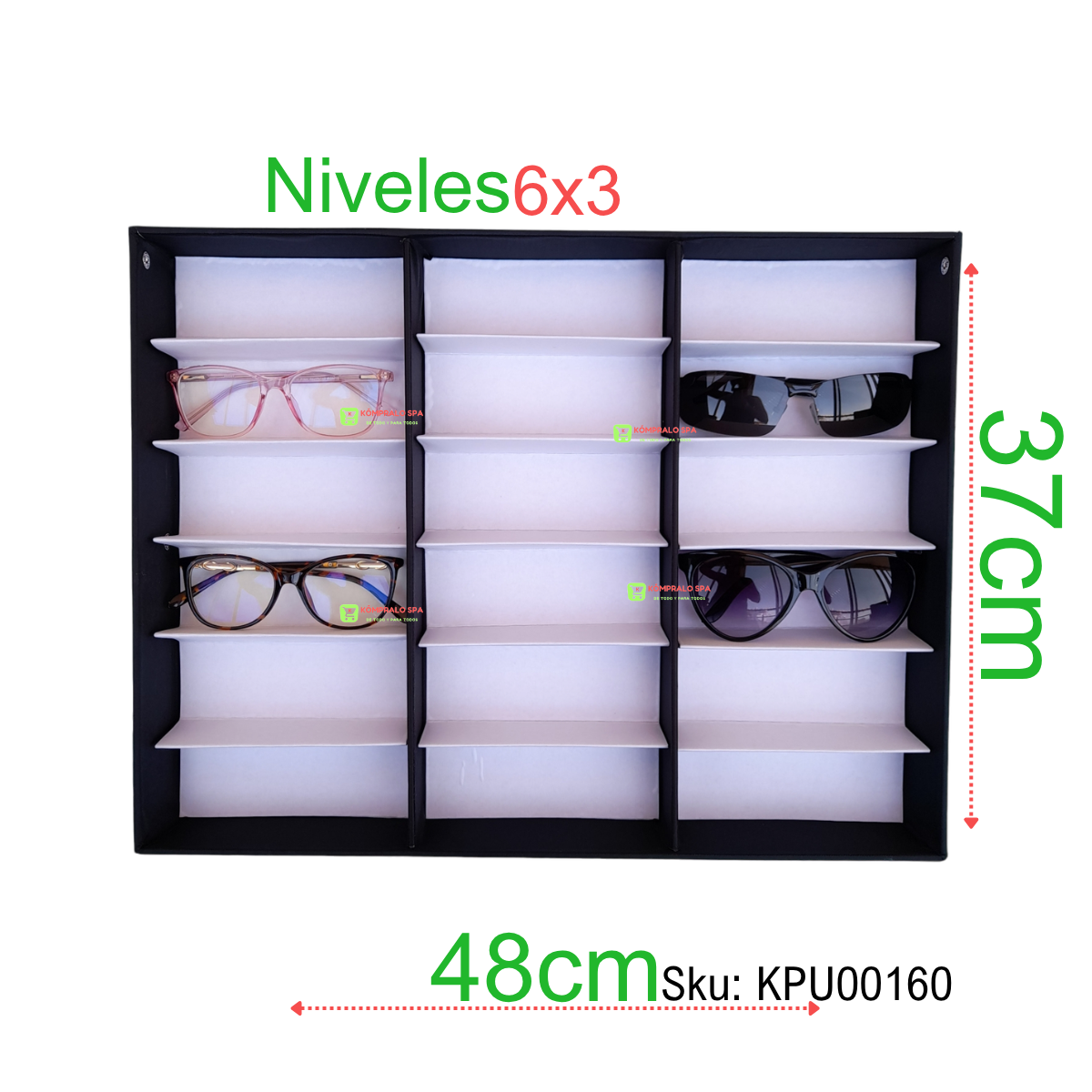 65 Exhibidor De Lentes Tipo Maleta 18 Unidades - Imagen 1