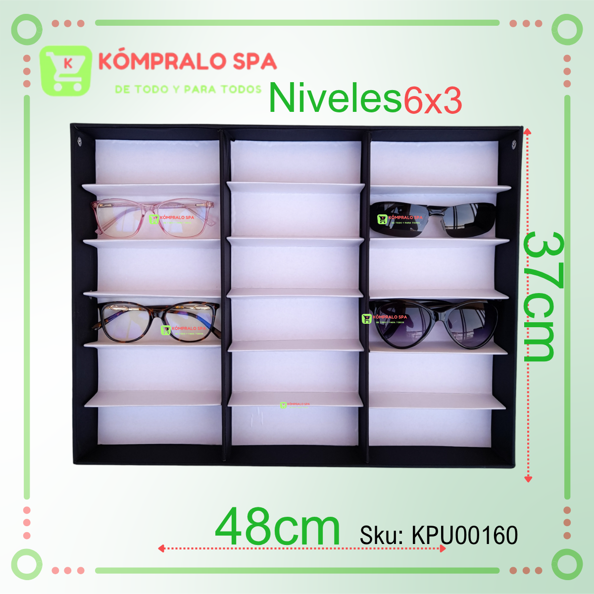 66 Exhibidor De Lentes Tipo Maleta 18 Unidades - Imagen 3