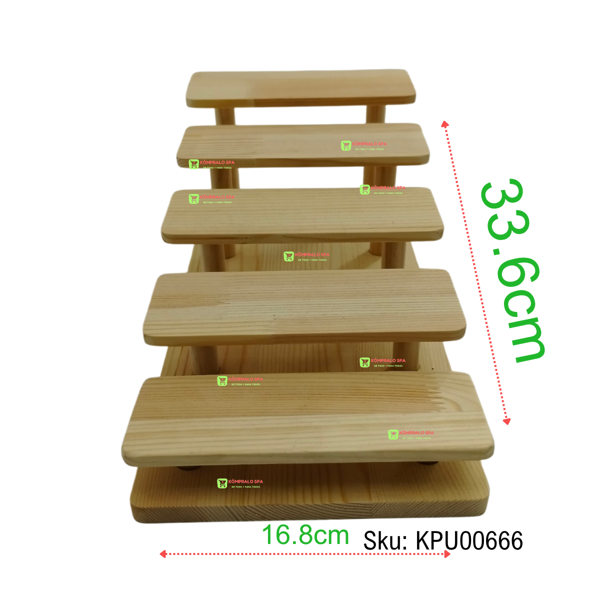 105 Alzador Exhibidor de Joyas Accesorios De Madera 5 Escalones Beige KY - Imagen 1