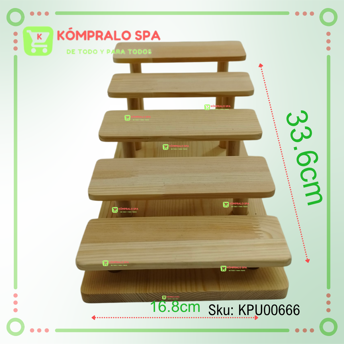 106 Alzador Exhibidor de Joyas Accesorios De Madera 5 Escalones Beige KY - Imagen 9