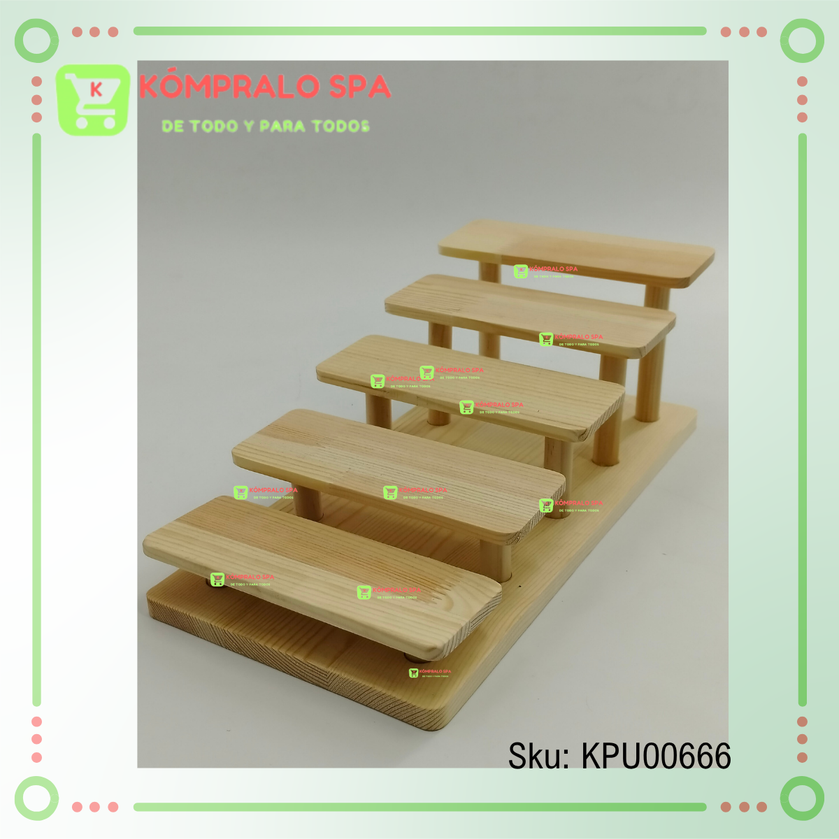 109 Alzador Exhibidor de Joyas Accesorios De Madera 5 Escalones Beige KY - Imagen 8