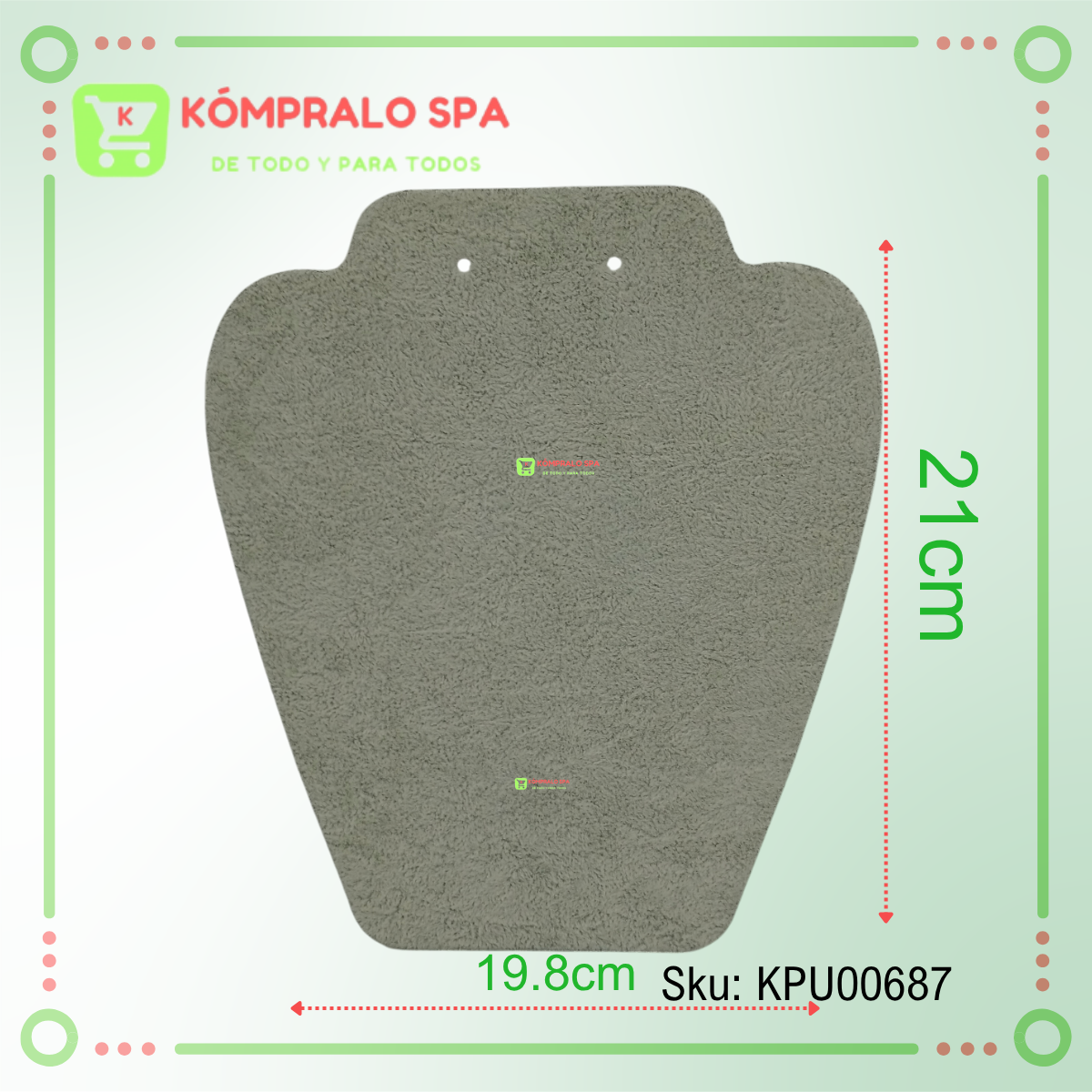 174 Exhibidor Carton de Collar Cadenas Terciopelo Gris 21cm - Imagen 3