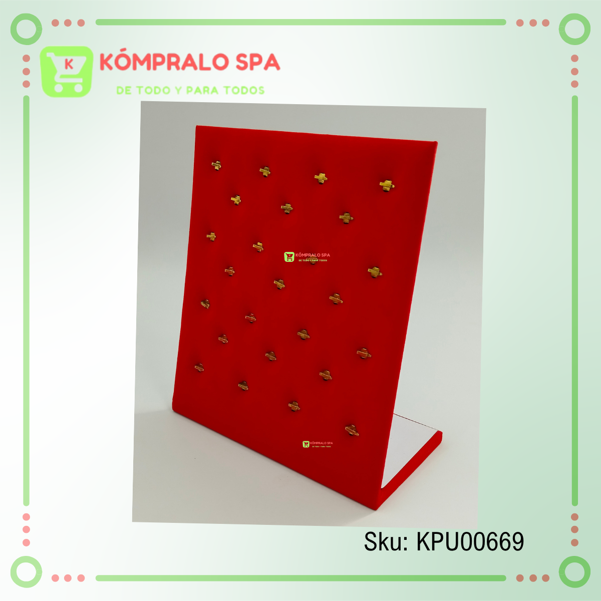 193 Exhibidor De Dijes y Pircing 25 Unidades Terciopelo Rojo 24cm - Imagen 6