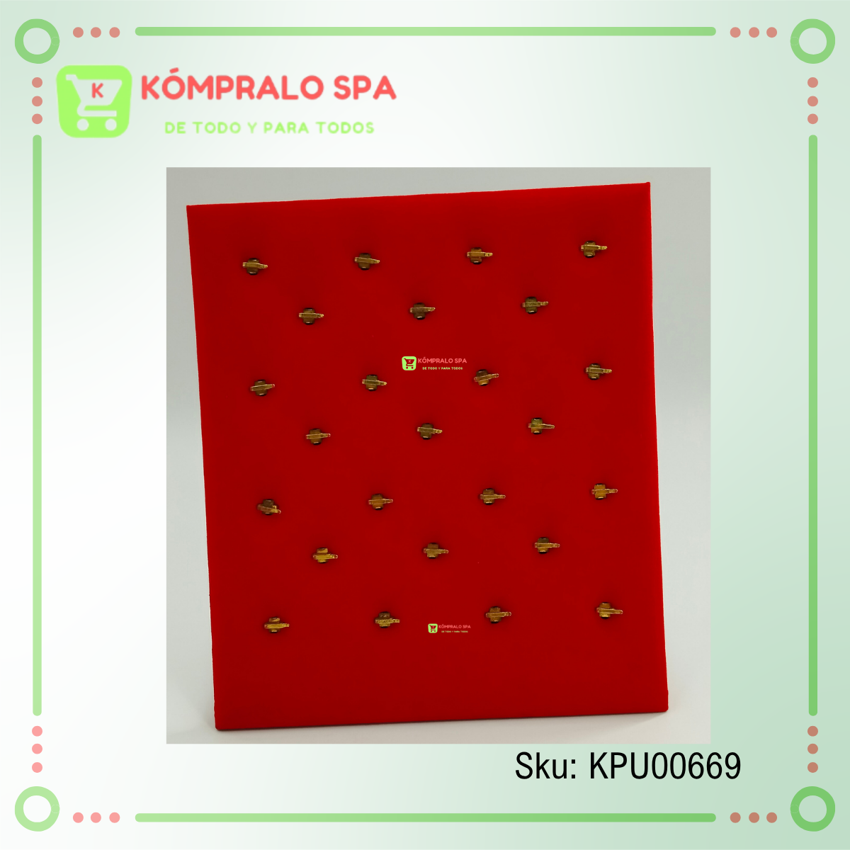 194 Exhibidor De Dijes y Pircing 25 Unidades Terciopelo Rojo 24cm - Imagen 8