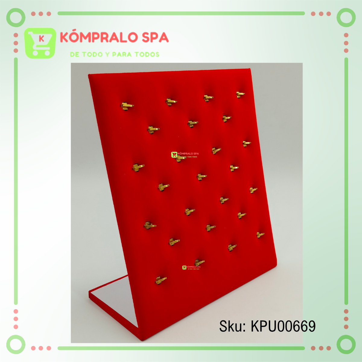 196 Exhibidor De Dijes y Pircing 25 Unidades Terciopelo Rojo 24cm - Imagen 11