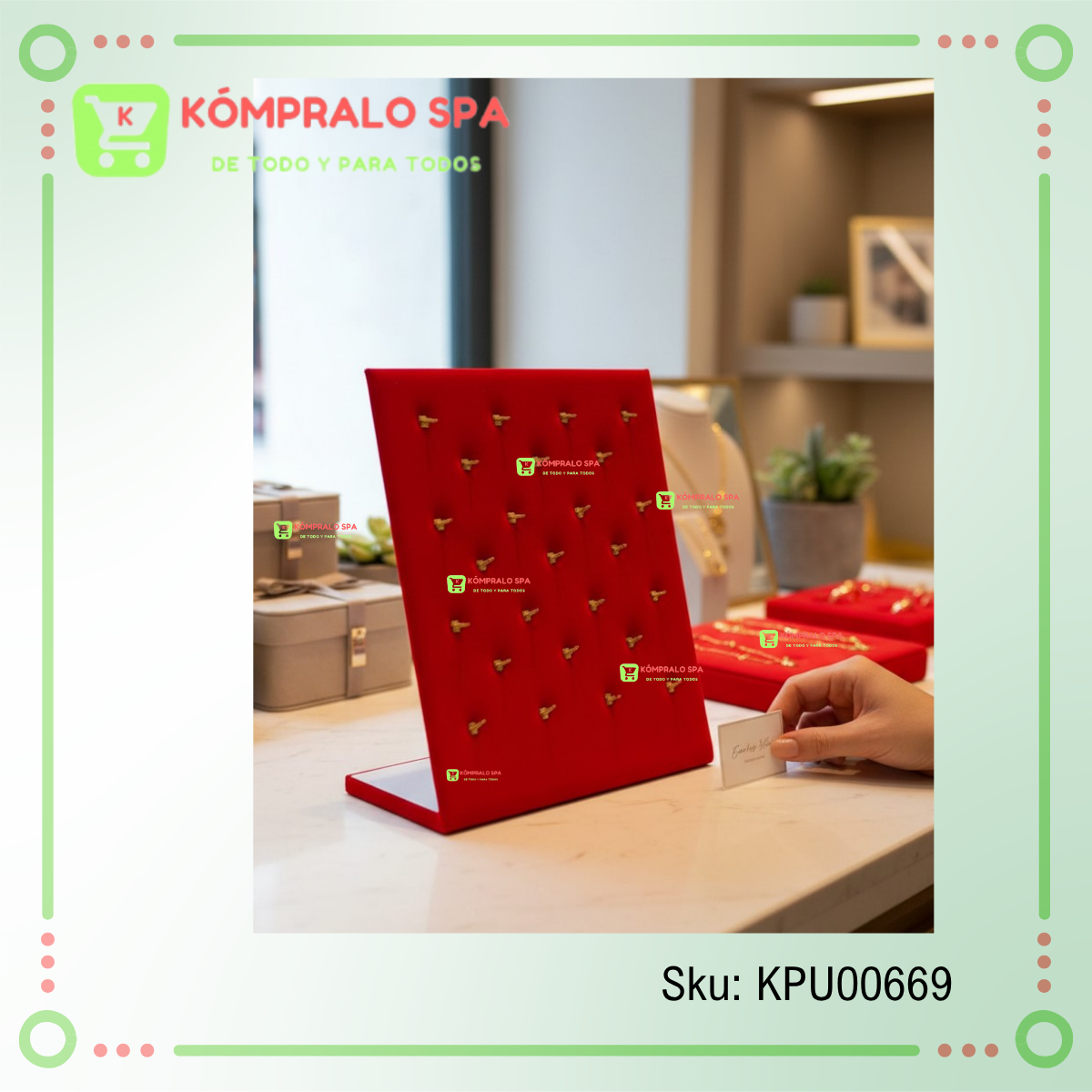 200 Exhibidor De Dijes y Pircing 25 Unidades Terciopelo Rojo 24cm - Imagen 9