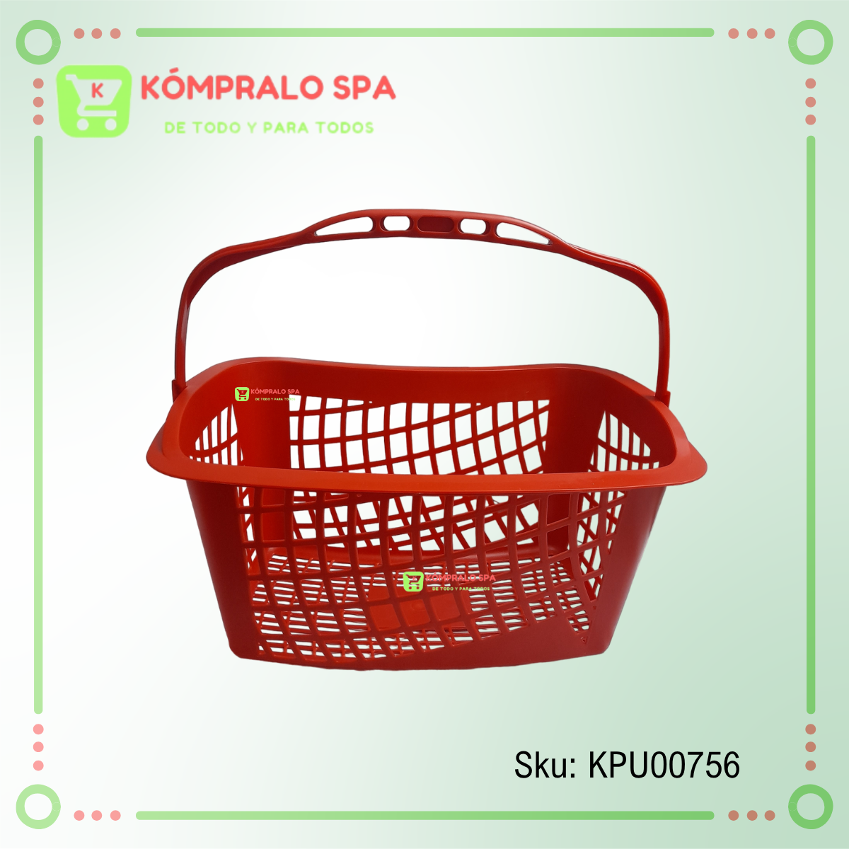 221 Canasto Plastico Sin Ruedas ROJO Semi Ovalado 50cm Cesta De Compras Para Supermercado HT - Imagen 4