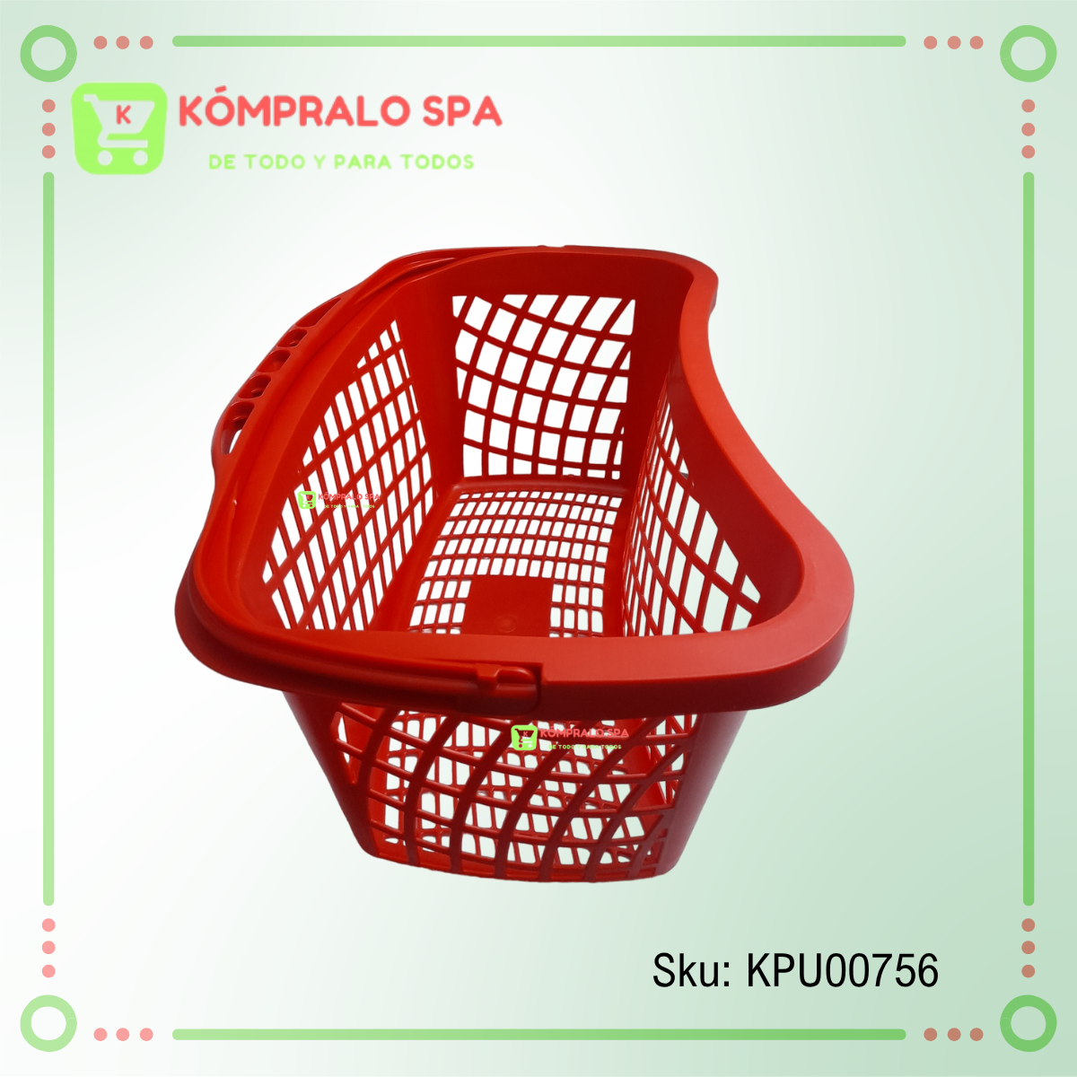 222 Canasto Plastico Sin Ruedas ROJO Semi Ovalado 50cm Cesta De Compras Para Supermercado HT - Imagen 5
