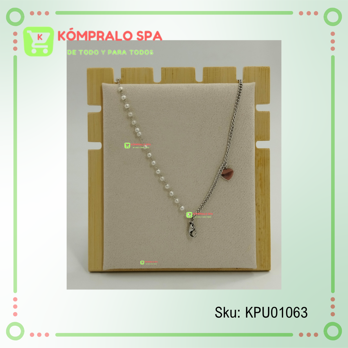 245 Exhibidor de Collar Cadenas 2 Niveles Recto Terciopelo Beige 12.5cm KY - Imagen 3