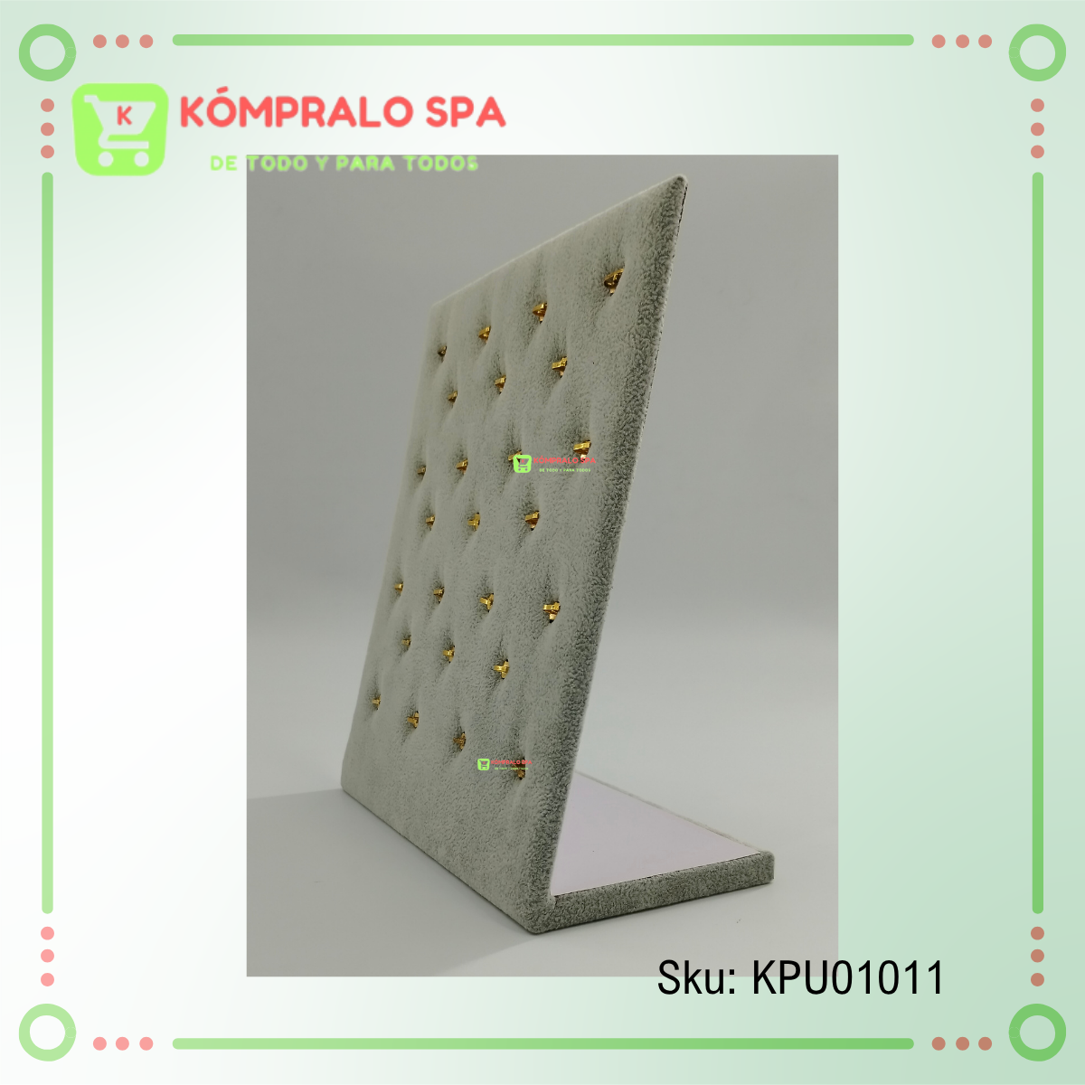 264 Exhibidor De Dijes y Pircing 25 Unidades Terciopelo Gris 24cm - Imagen 2