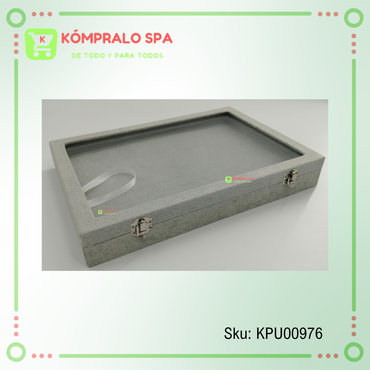 321 Exhibidor de Anillos Con Tapa Terciopelo Gris 35cm KY - Imagen 8