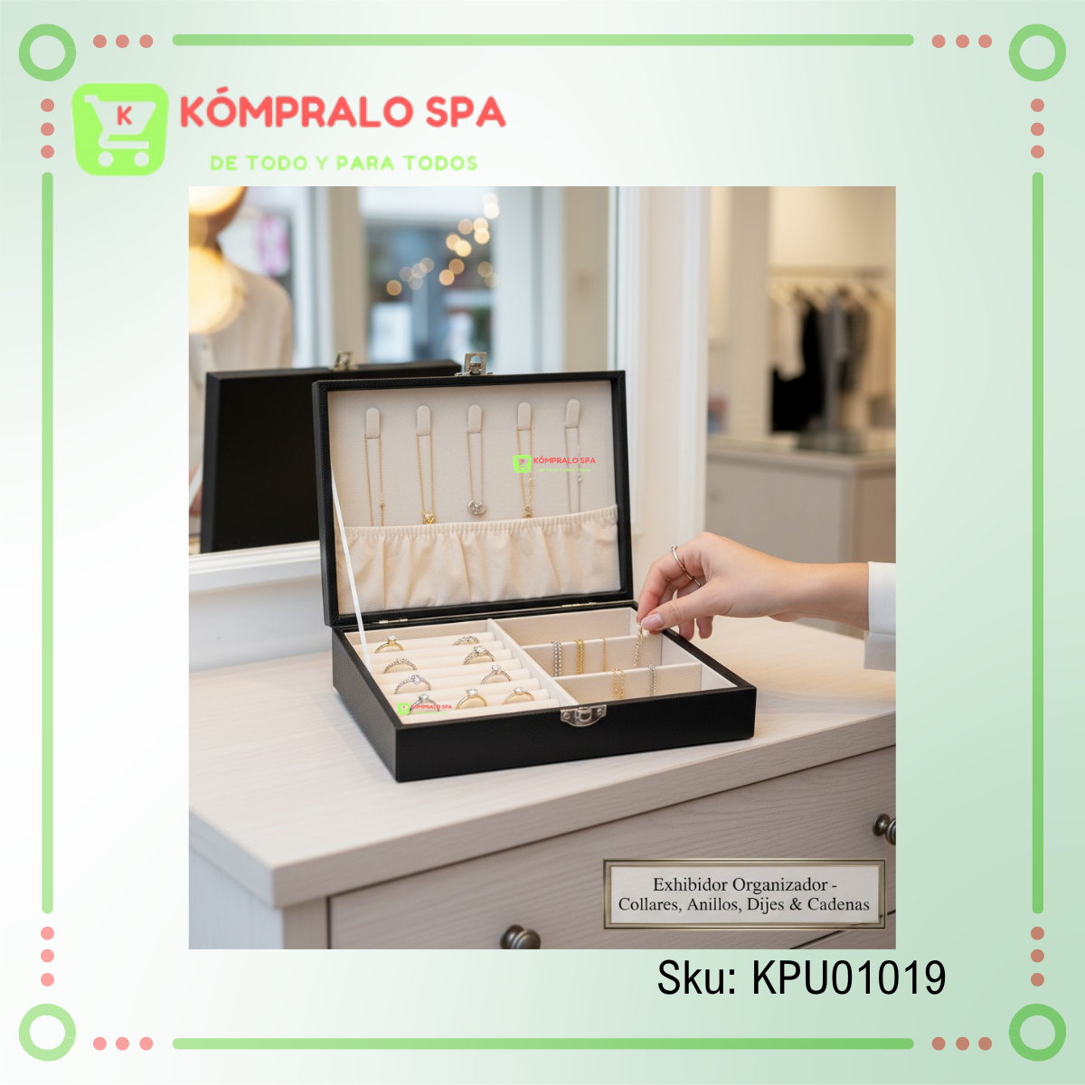 363 Exhibidor De aros Zarcillos Anillos Dijes Negro Con Melon Con Tapa 20cm Ky - Imagen 8