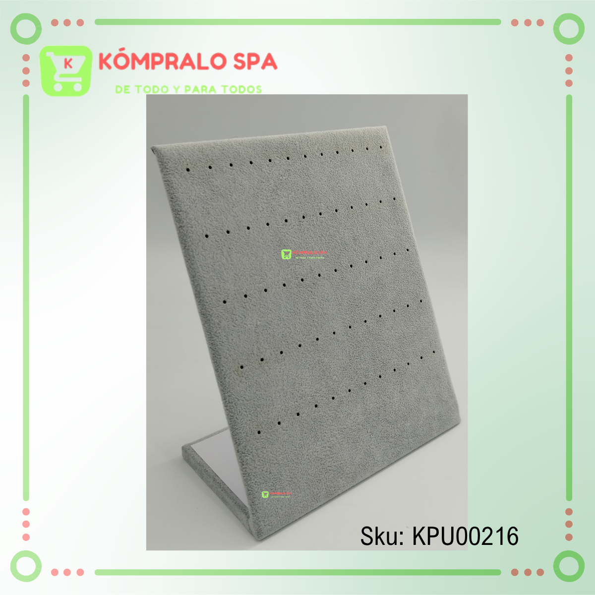 5 Exhibidor De Aros o Zarcillos Terciopelo Gris 30 Pares - Imagen 6