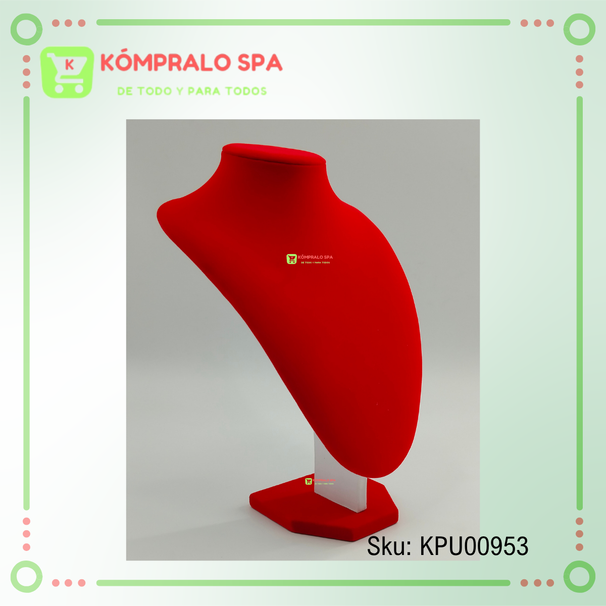 51 Exhibidor De Collar Cadenas Terciopelo Rojo 36cm - Imagen 3