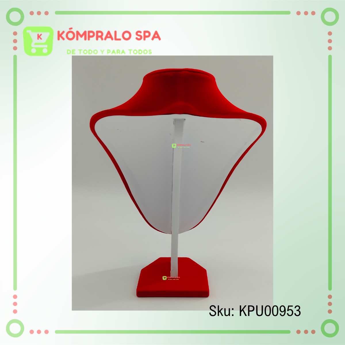 53 Exhibidor De Collar Cadenas Terciopelo Rojo 36cm - Imagen 7