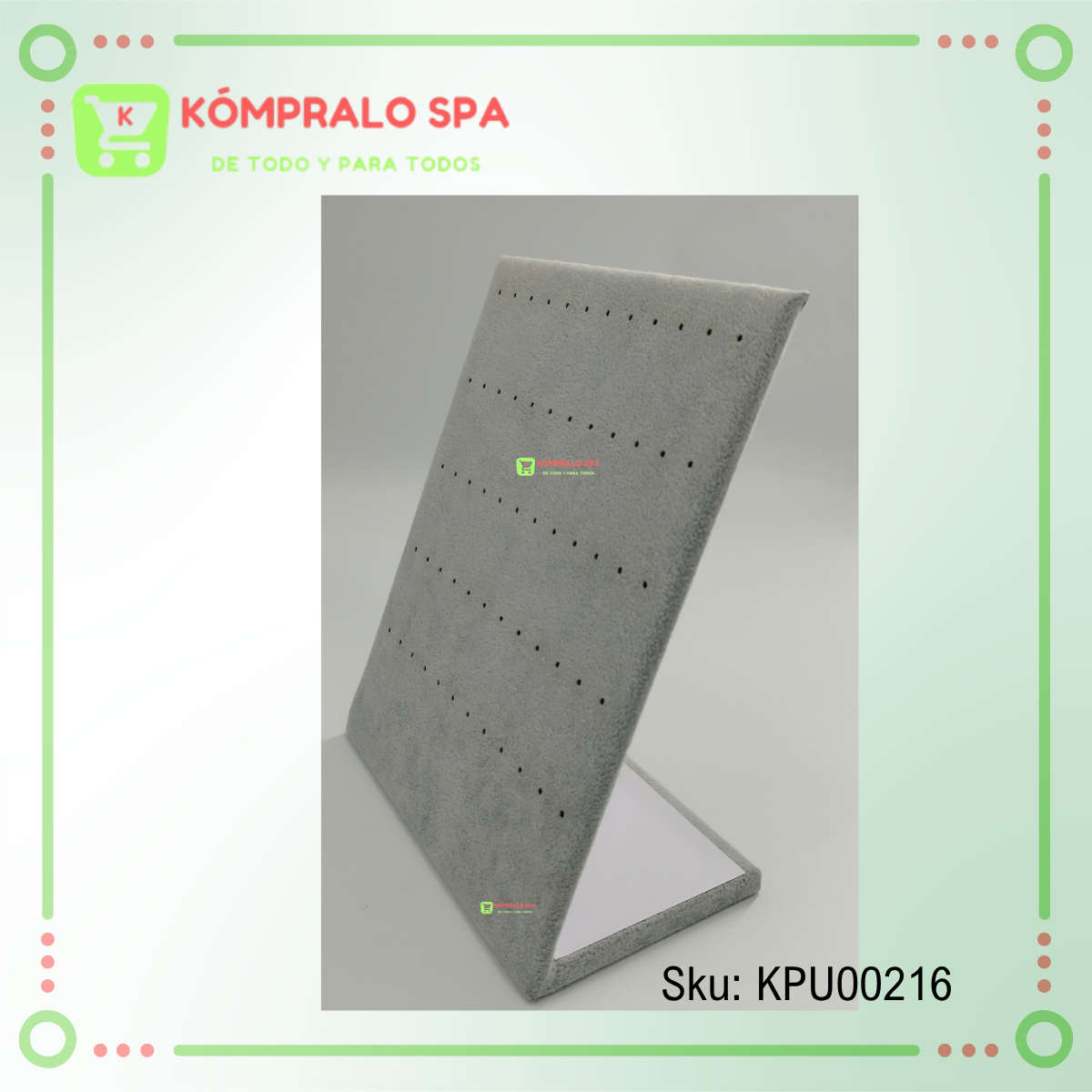 6 Exhibidor De Aros o Zarcillos Terciopelo Gris 30 Pares - Imagen 3