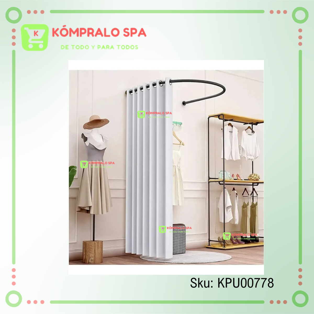 69 Aro Probador XL De Ropa Para Tienda 95X105X108cm - Imagen 3