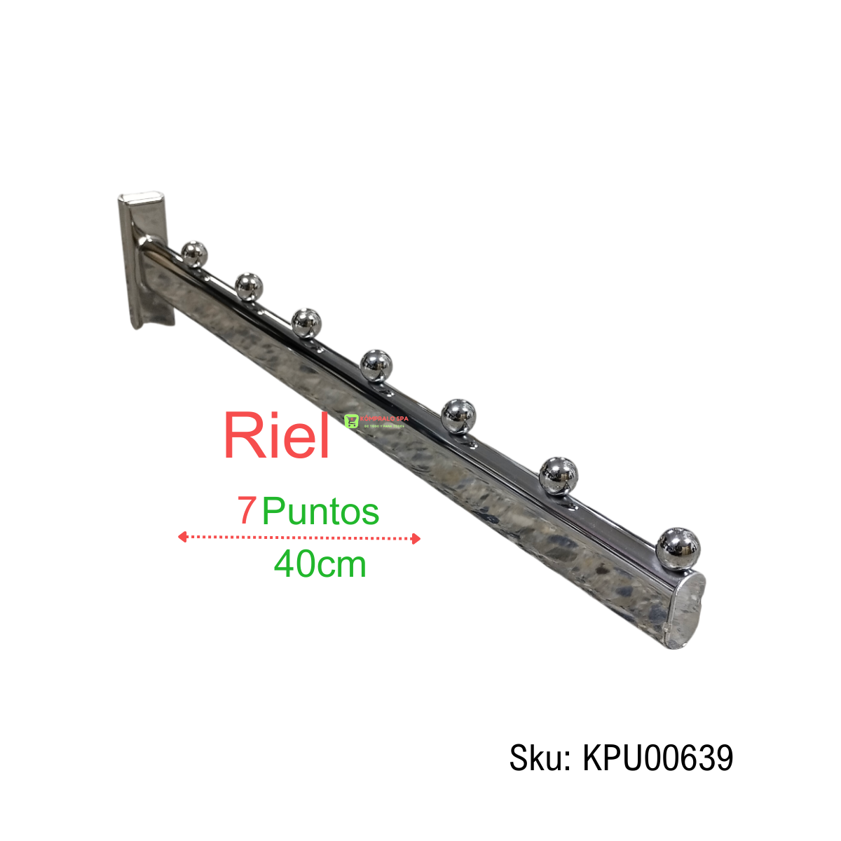 74 Gancho Recto Para Riel 7 Punto 40cm - Imagen 1