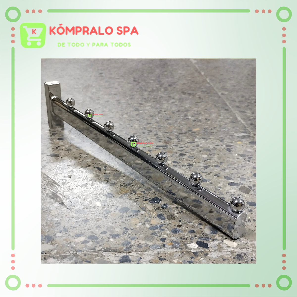 78 Gancho Recto Para Riel 7 Punto 40cm - Imagen 3