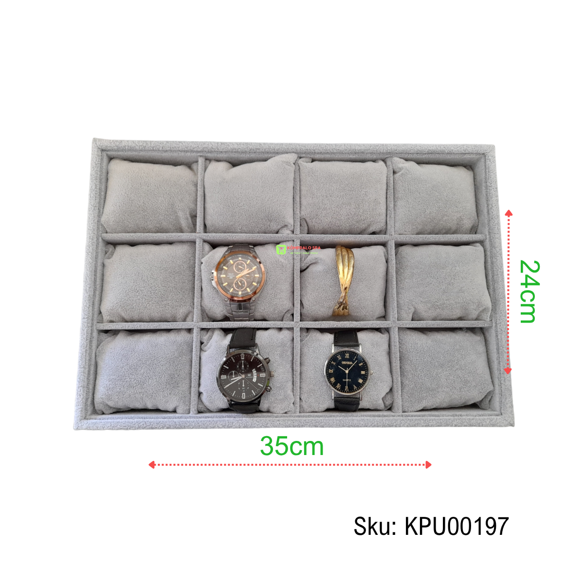 88 Exhibidor De Pulseras Relojes Rectangular Gris Sin Tapa Gris - Imagen 1