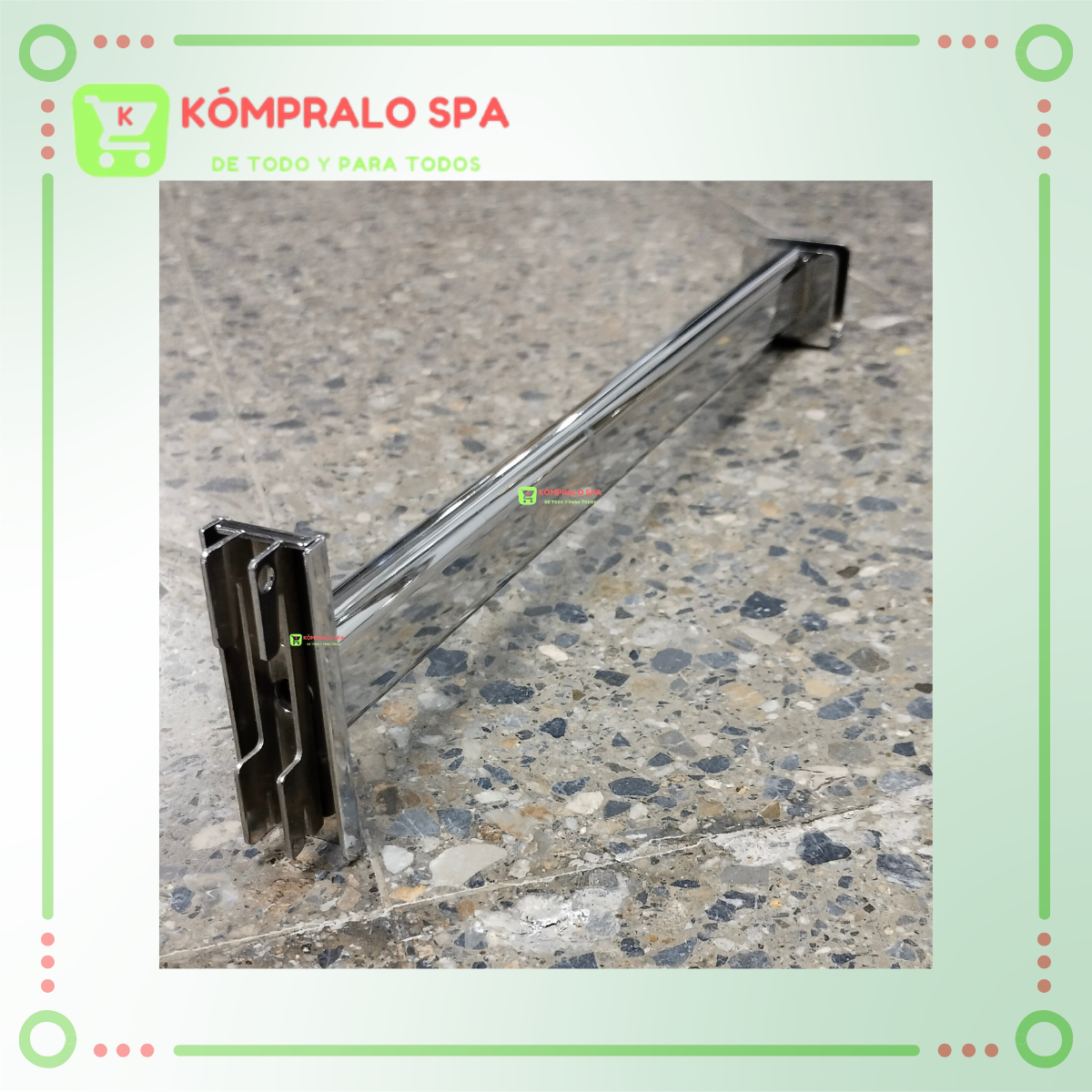 96 Gancho Metal De Riel Para Colocar Barra 35cm - Imagen 3
