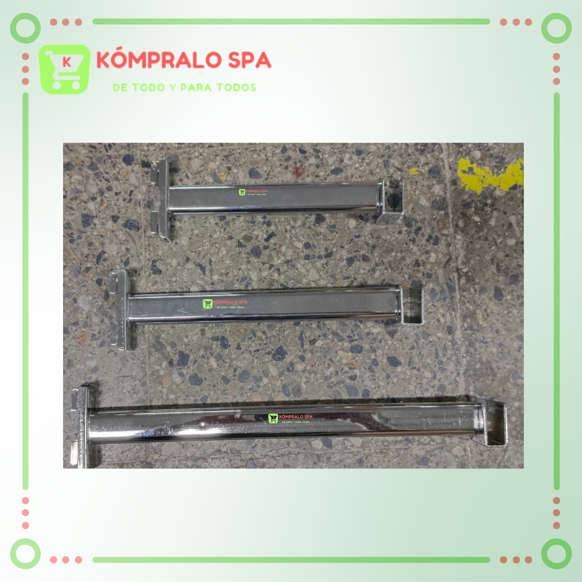 98 Gancho Metal De Riel Para Colocar Barra 35cm - Imagen 5