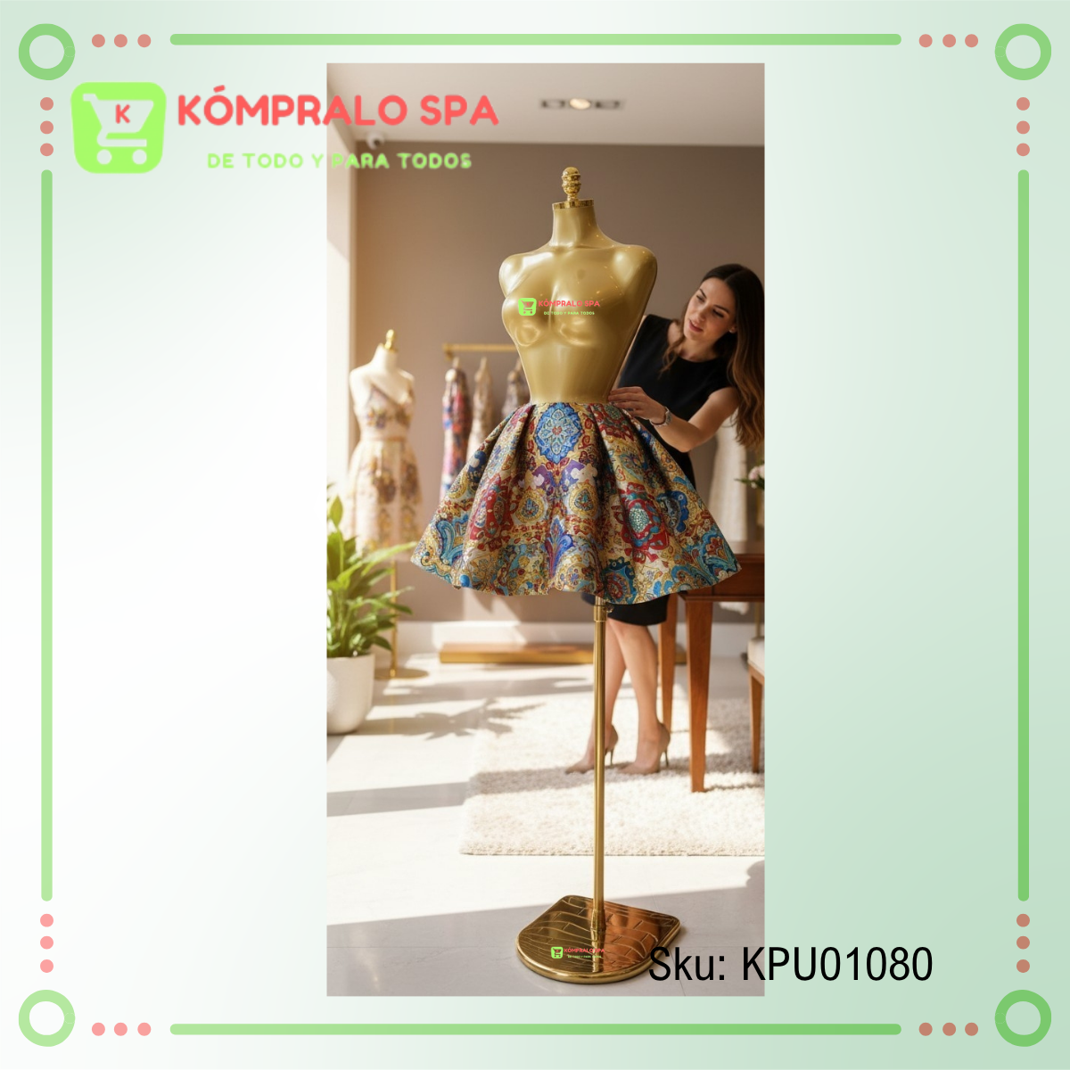 103 Torso Plastico Dorado Buchona Caderona Con Pedestal Dorado HT - Imagen 14