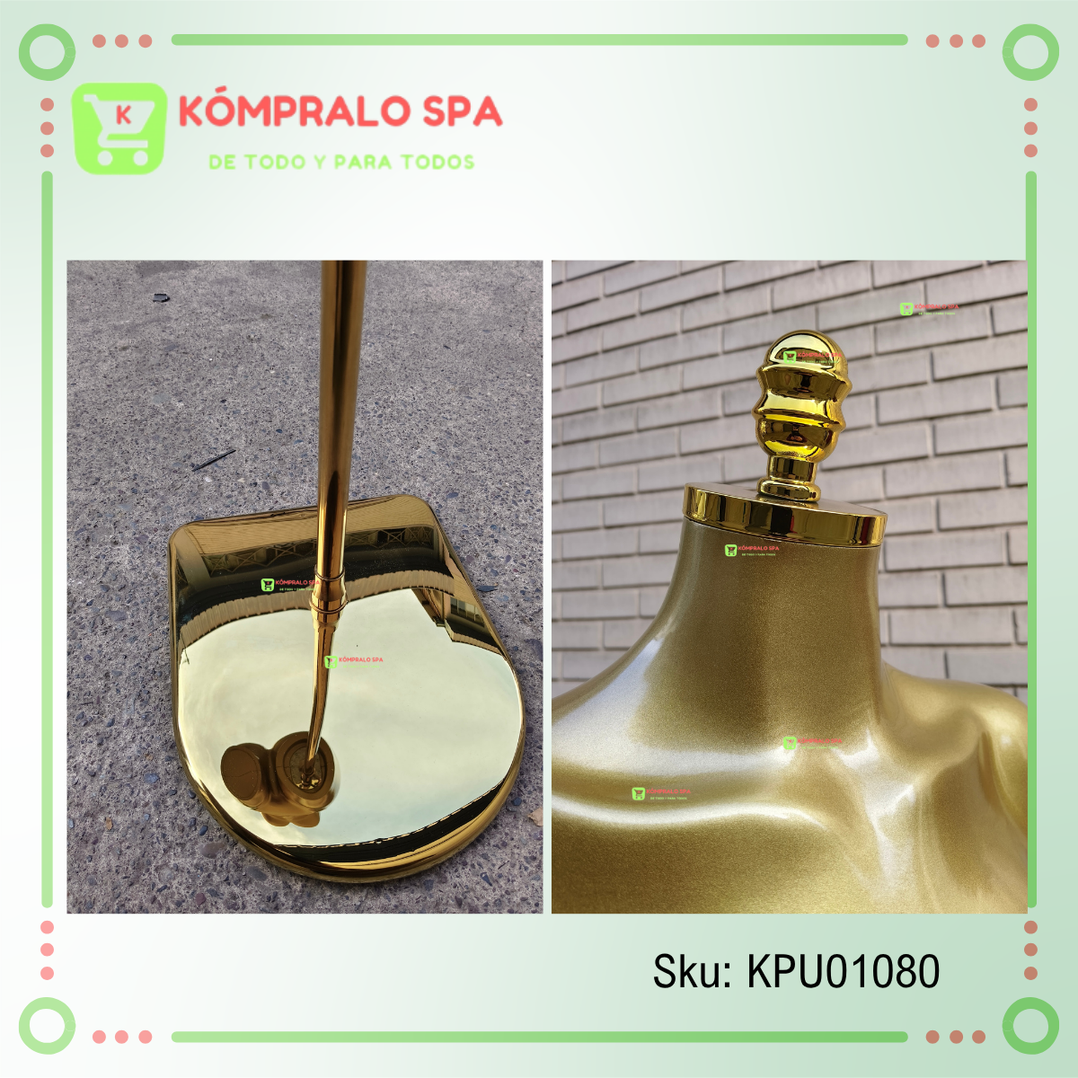 111 Torso Plastico Dorado Buchona Caderona Con Pedestal Dorado HT - Imagen 10