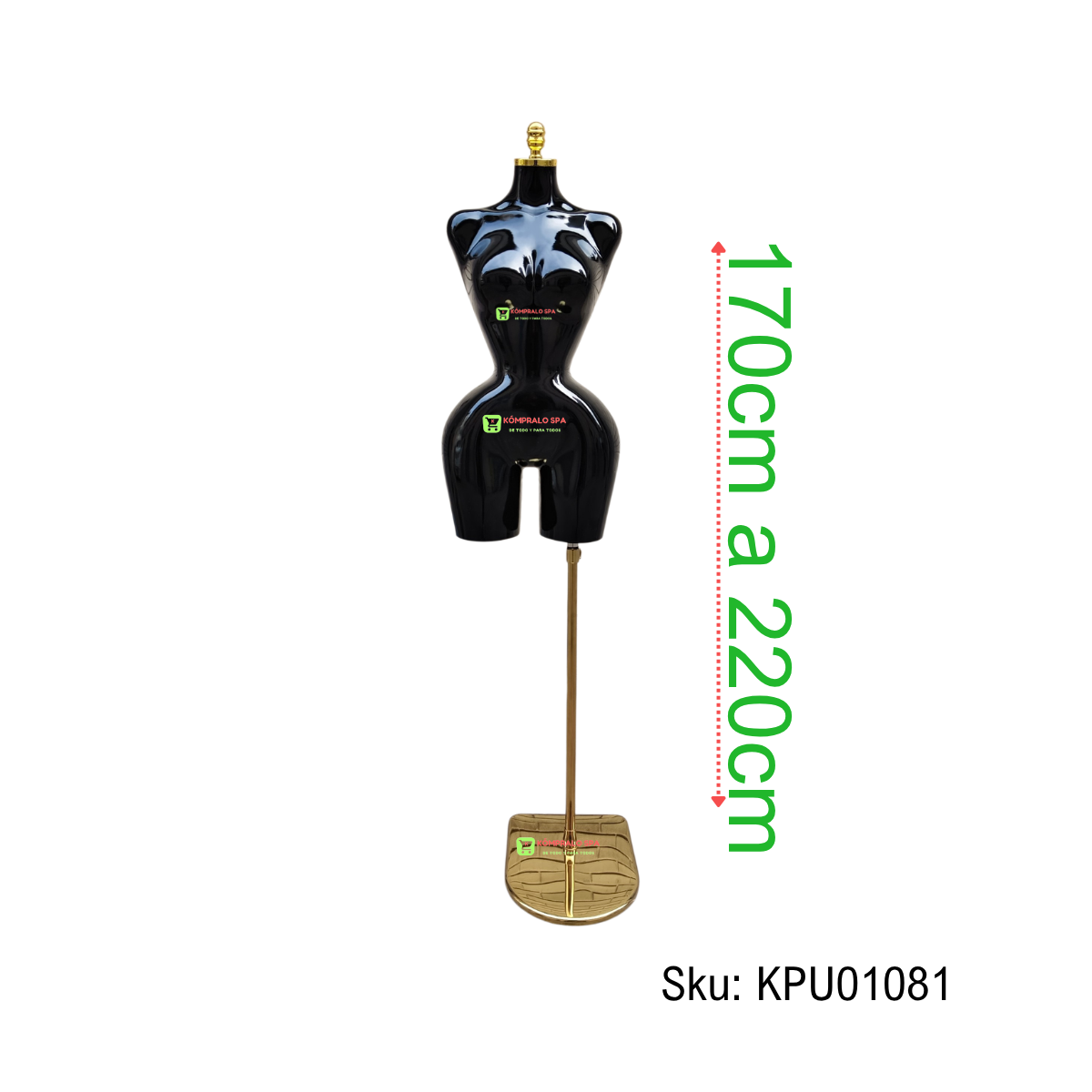 113 Torso Plastico Dorado Buchona Caderona Con Pedestal Dorado HT - Imagen 1