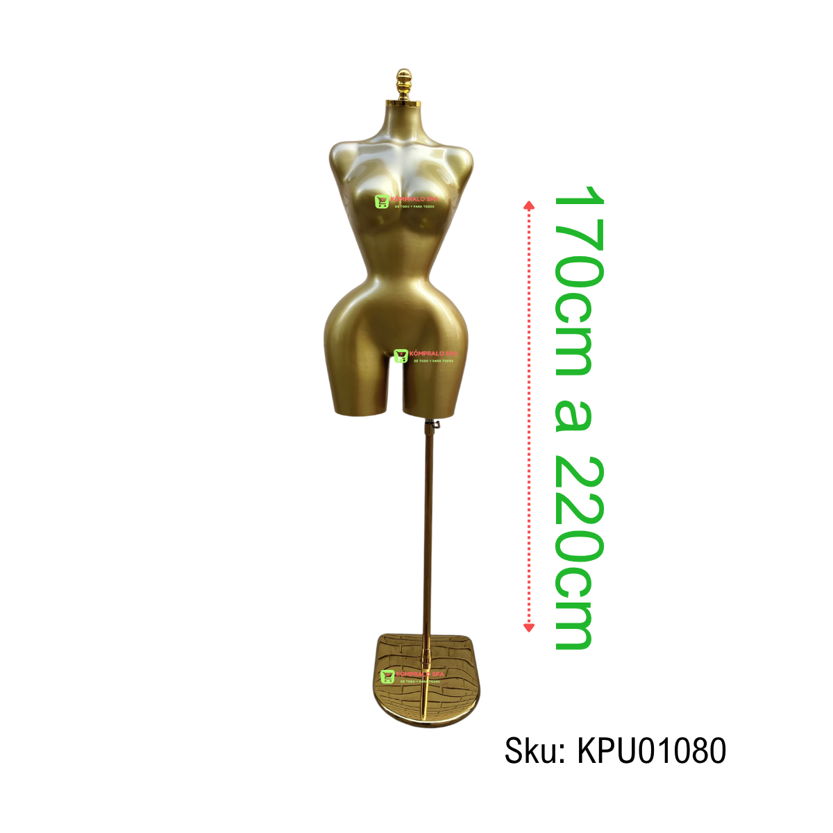 99 Torso Plastico Dorado Buchona Caderona Con Pedestal Dorado HT - Imagen 1